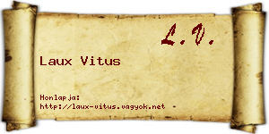 Laux Vitus névjegykártya